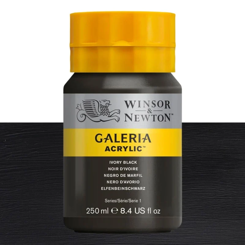 Tinta Acrílica Galeria Winsor & Newton 250ml 331 Ivory Black