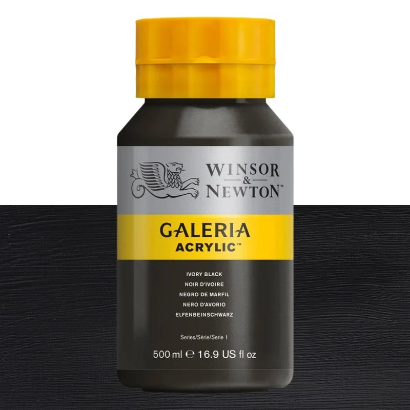 Tinta Acrílica Galeria Winsor & Newton 500ml 331 Ivory Black