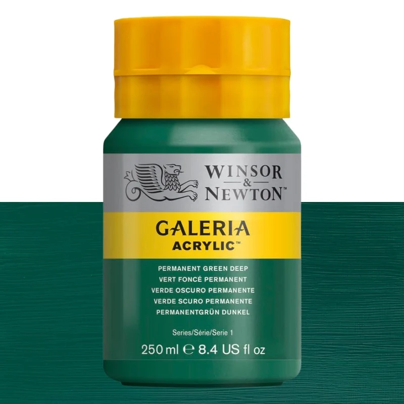 Tinta Acrílica Galeria Winsor & Newton 250ml 482 Permanent Green Deep