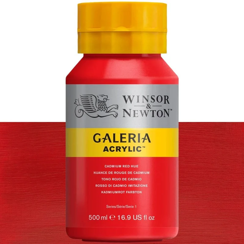 Tinta Acrílica Galeria Winsor & Newton 500ml 095 Cadmium Red Hue