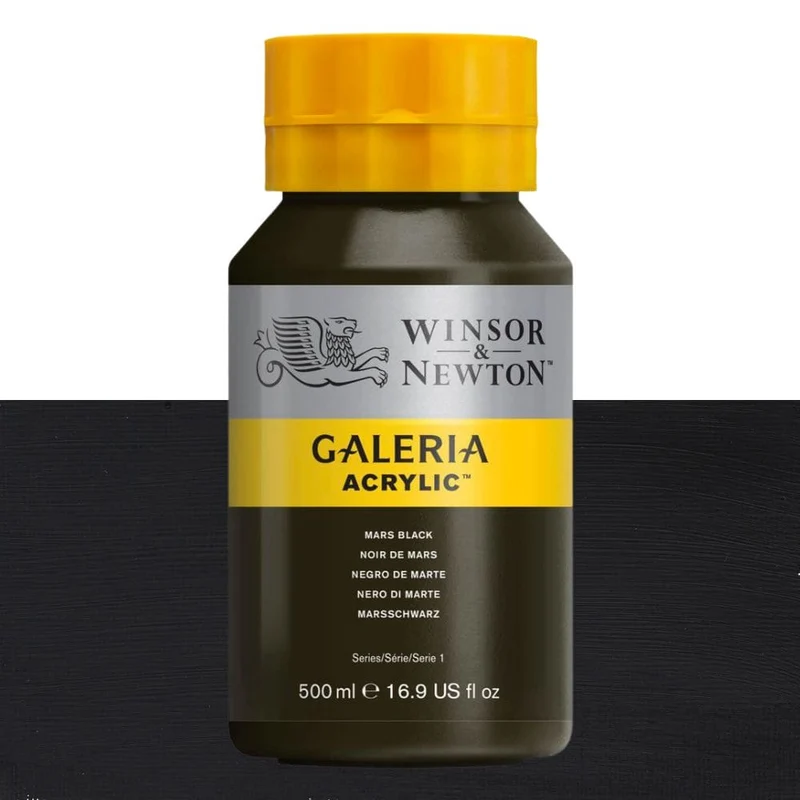 Tinta Acrílica Galeria Winsor & Newton 500ml 386 Mars Black