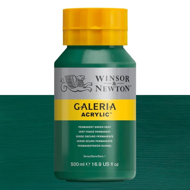 Tinta Acrílica Galeria Winsor & Newton 500ml 482 Permanent Green Deep