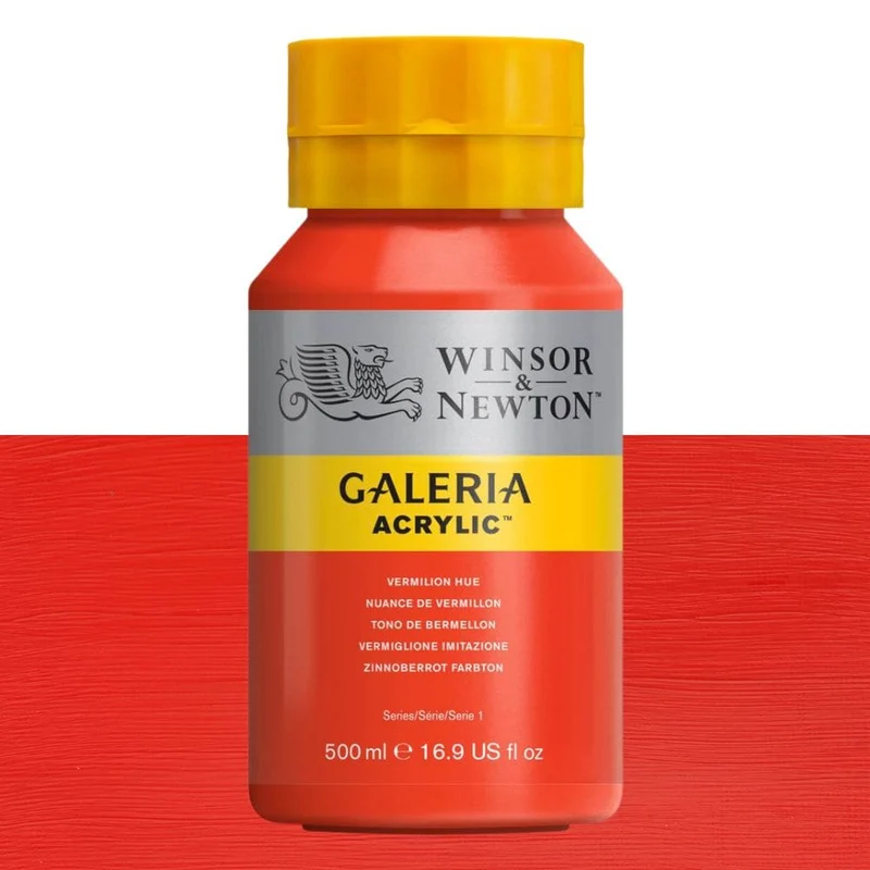 Tinta Acrílica Galeria Winsor & Newton 500ml 682 Vermilion Hue