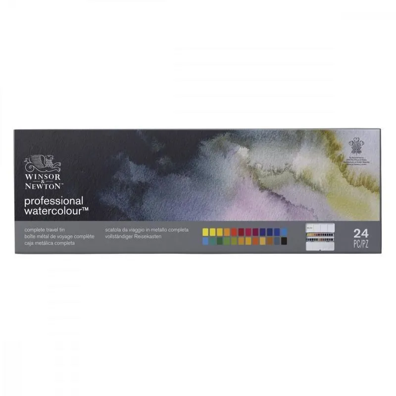 Aquarela Winsor Newton Pastilha Prof Sketchers Box 24 Cores