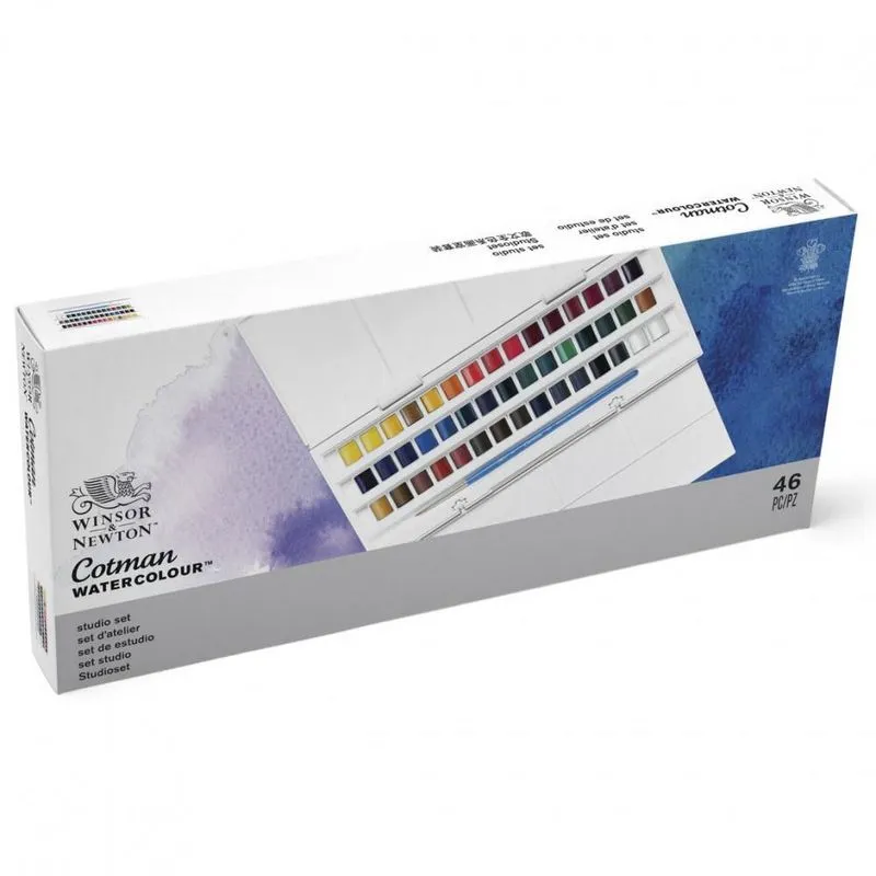 Aquarela Winsor &amp; Newton Cotman Hp Studio 45 Cores 0390471