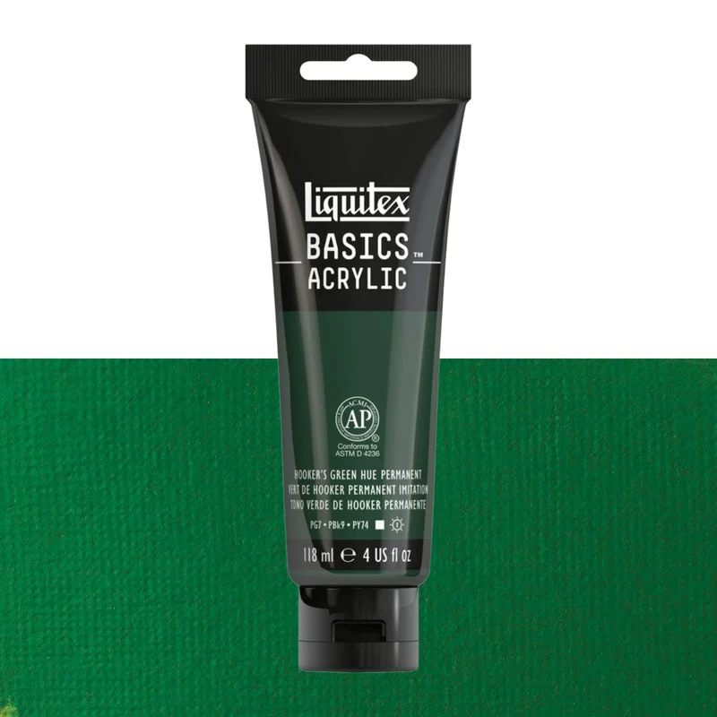 Tinta Acrílica Liquitex Basics 118ml 224 Hooker's Green Permanent