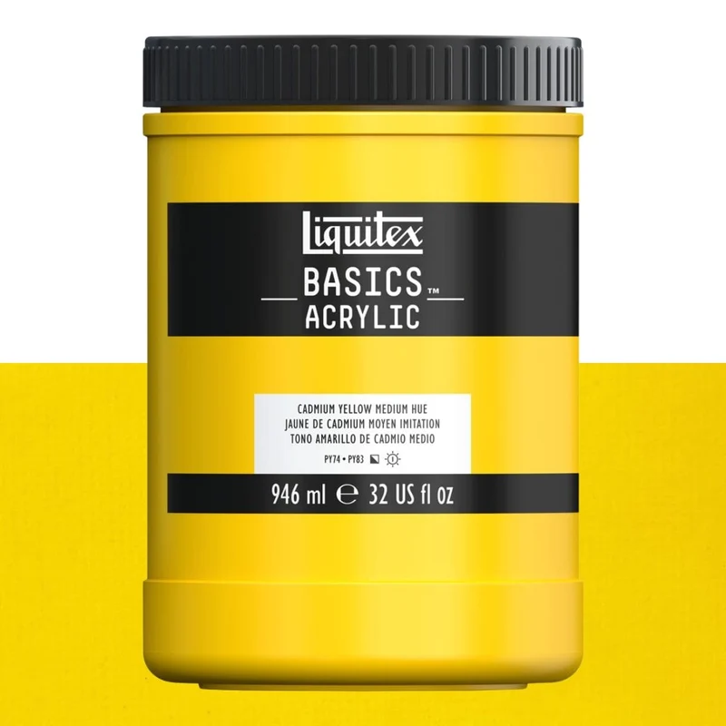 Tinta Acrílica Liquitex Basics 946ml 161 Cadmium Yellow Medium Hue