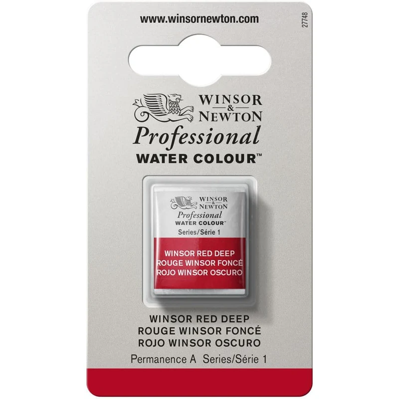 Tinta Aquarela Profissional Winsor & Newton Pastilha S1 S1 725 Winsor Red Deep