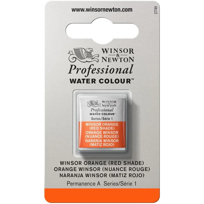 Tinta Aquarela Profissional Winsor & Newton Pastilha S1 S1 723 Winsor Orange (Red Shade)