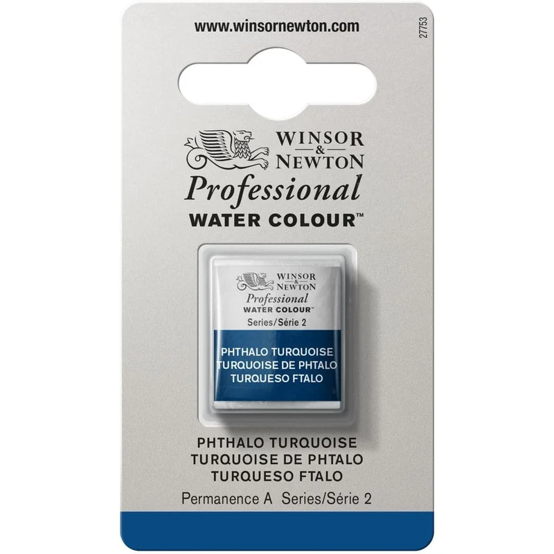Tinta Aquarela Profissional Winsor & Newton Pastilha S2 S2 526 Phthalo Turquoise