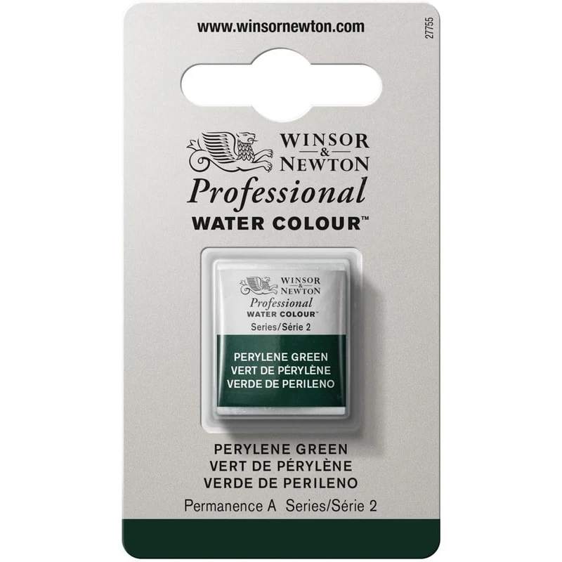 Tinta Aquarela Profissional Winsor & Newton Pastilha S2 S2 460 Perylene Green