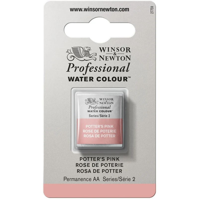 Tinta Aquarela Profissional Winsor & Newton Pastilha S2 S2 537 Potter's Pink