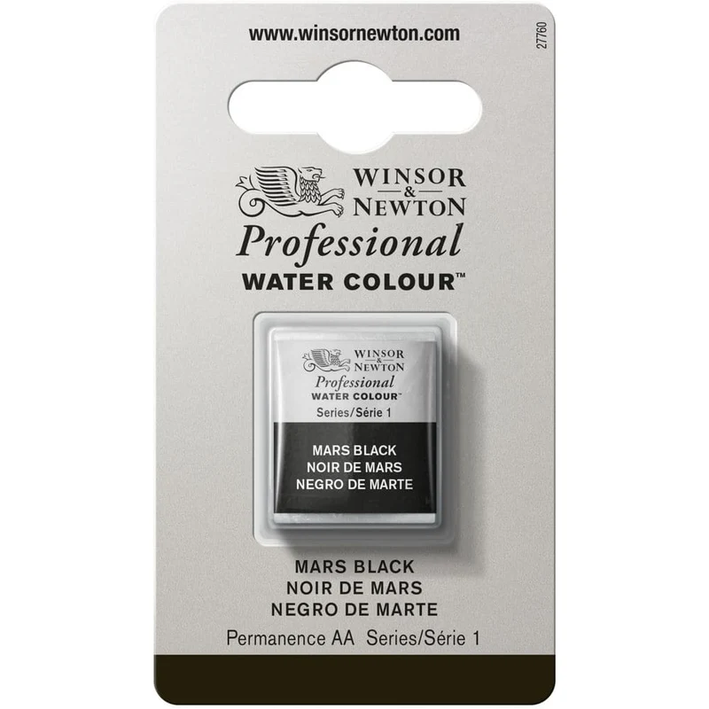 Tinta Aquarela Profissional Winsor & Newton Pastilha S1 S1 386 Mars Black
