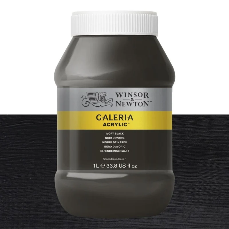 Tinta Acrílica Galeria Winsor & Newton 1L 331 Ivory Black
