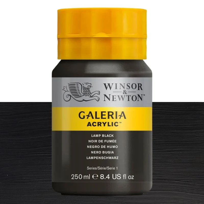 Tinta Acrílica Galeria Winsor & Newton 250ml 337 Lamp Black