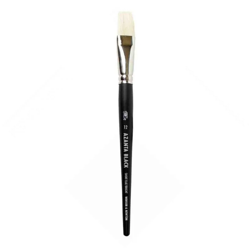 Pincel Chato Curto Winsor &amp; Newton Azanta Nº 12