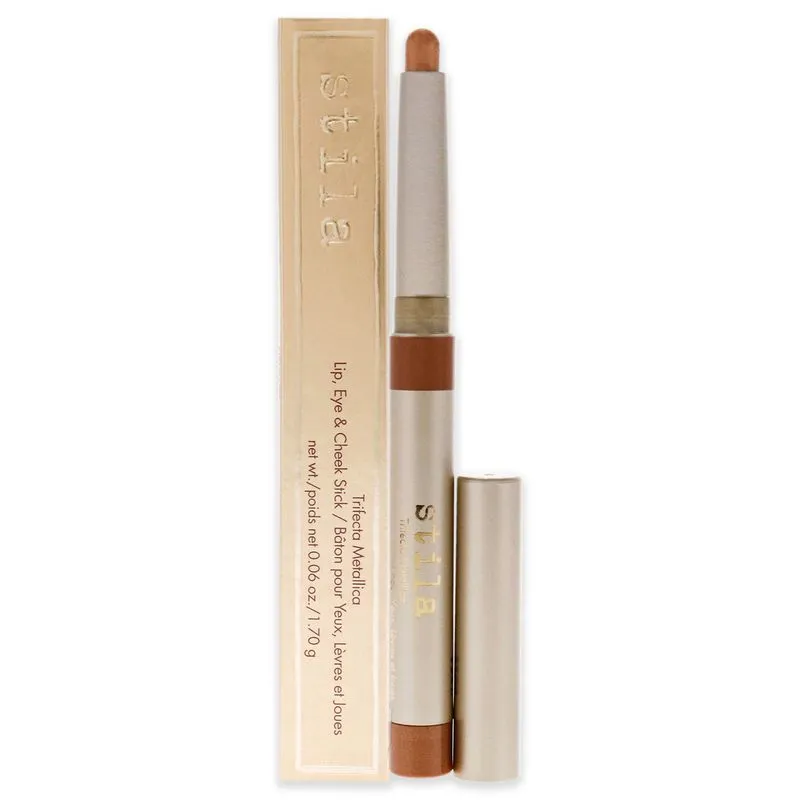 Maquiagem Stila Trifecta Metallica Lip Eye Cheek Stick Bronze G