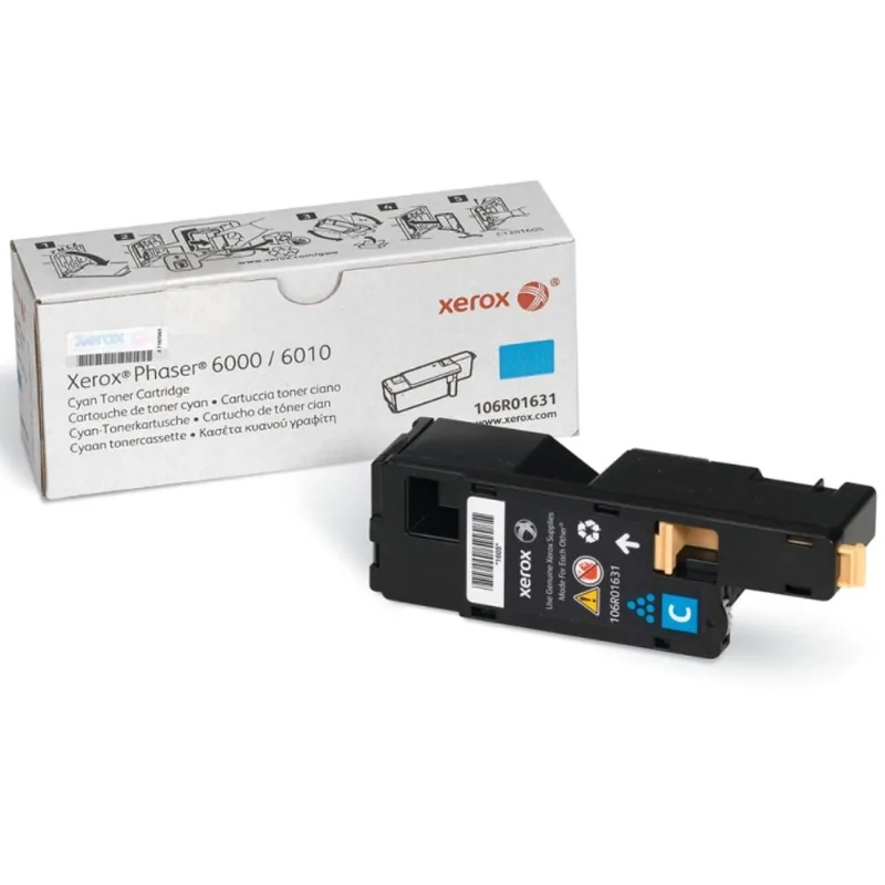 Toner Ciano Xerox 106R01631 para Phaser 6000, Phaser 6010 e WorkCentre 6015