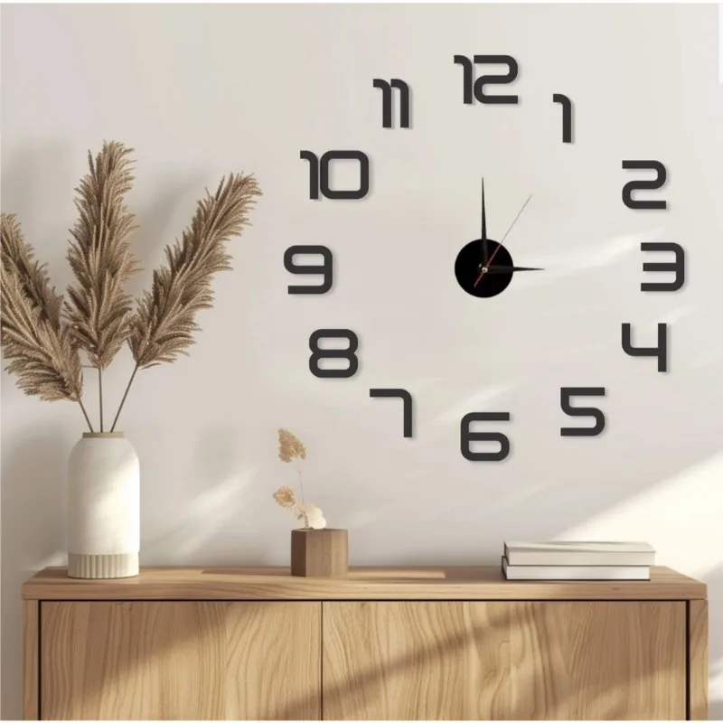Relógio De Parede Grande Tipo 3d Luxo Adesivo Decoração Sala