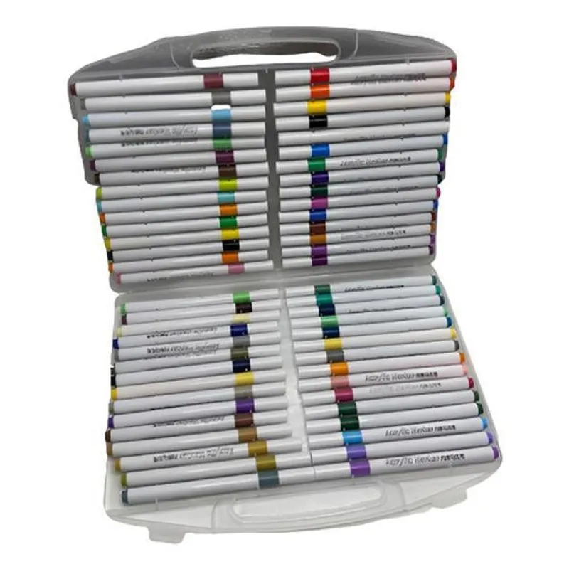 60 Canetinhas Escolar Profissional 1linha Touch Cores