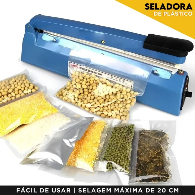 Super Seladora Manual 20cm Para Alimentos 8 Níveis Calor 220v