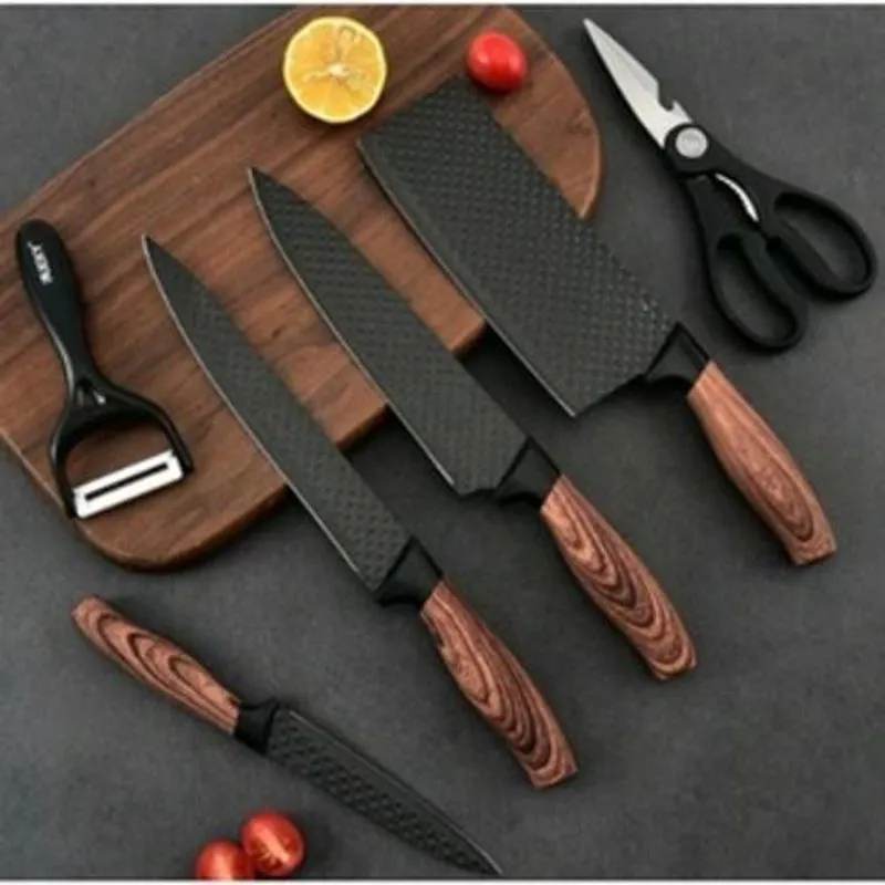 Super Jogo Facas Gourmet Chef Profissional 6 Pçs Cozinha