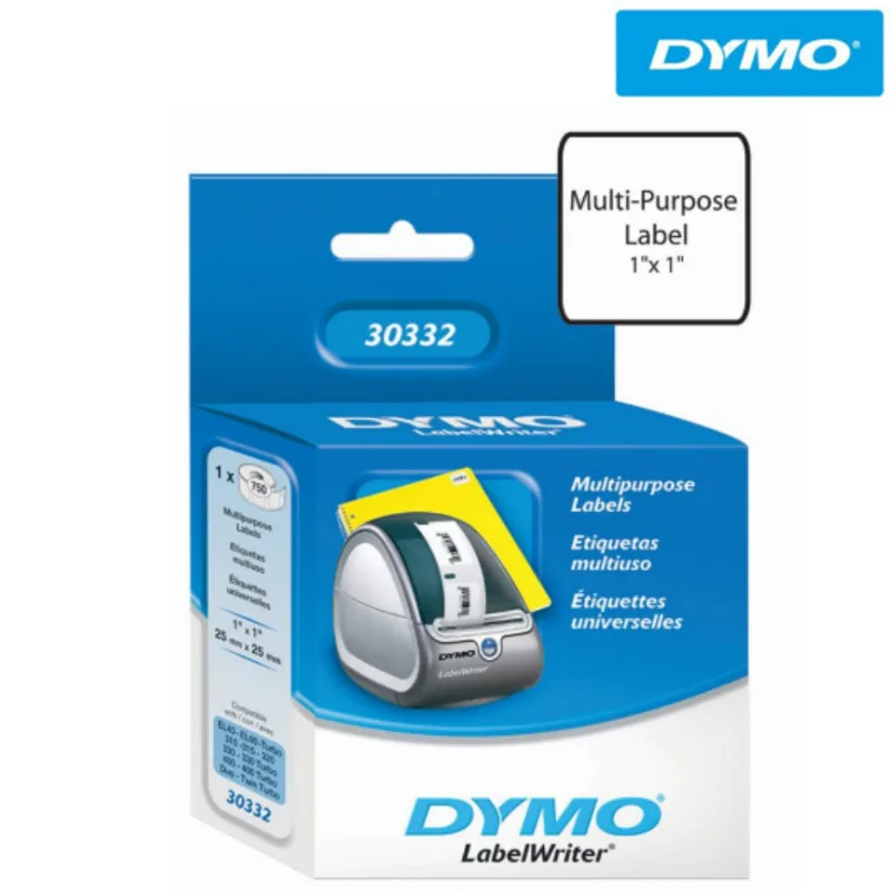Etiqueta Impressora Térmica 2,5 x 2,5cm Rolo Com 750 unidades 30332 - Dymo