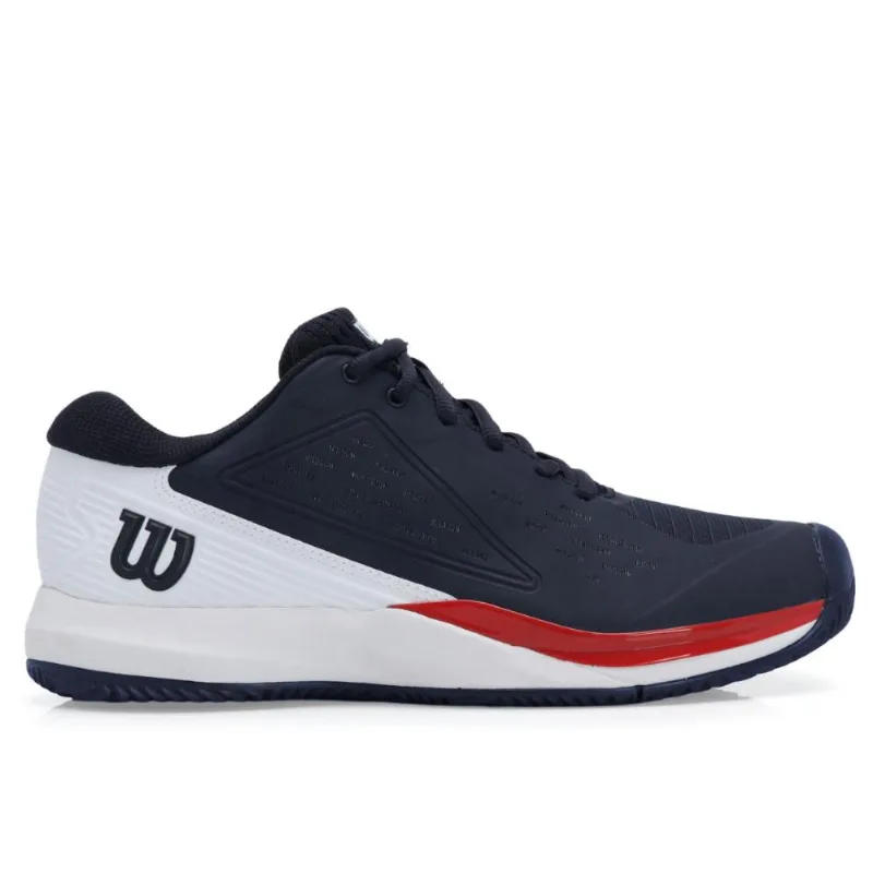 Tênis Wilson Rush Pro Ace Clay Marinho Branco e Vermelho