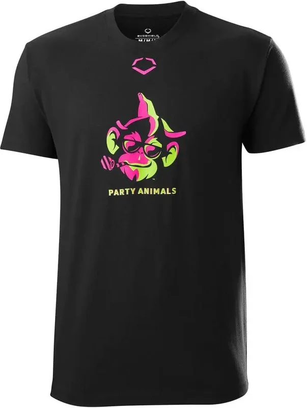 Evoshield Party Animals Monkey Youth Cotton Tee - Black Black / Youth XL
