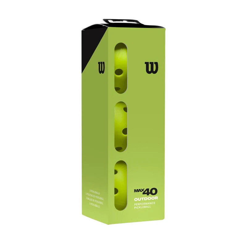 Wilson MAX 40 Outdoor Pickleballs (3x) (Neon Green) Green-Neon / One Size Fits Most