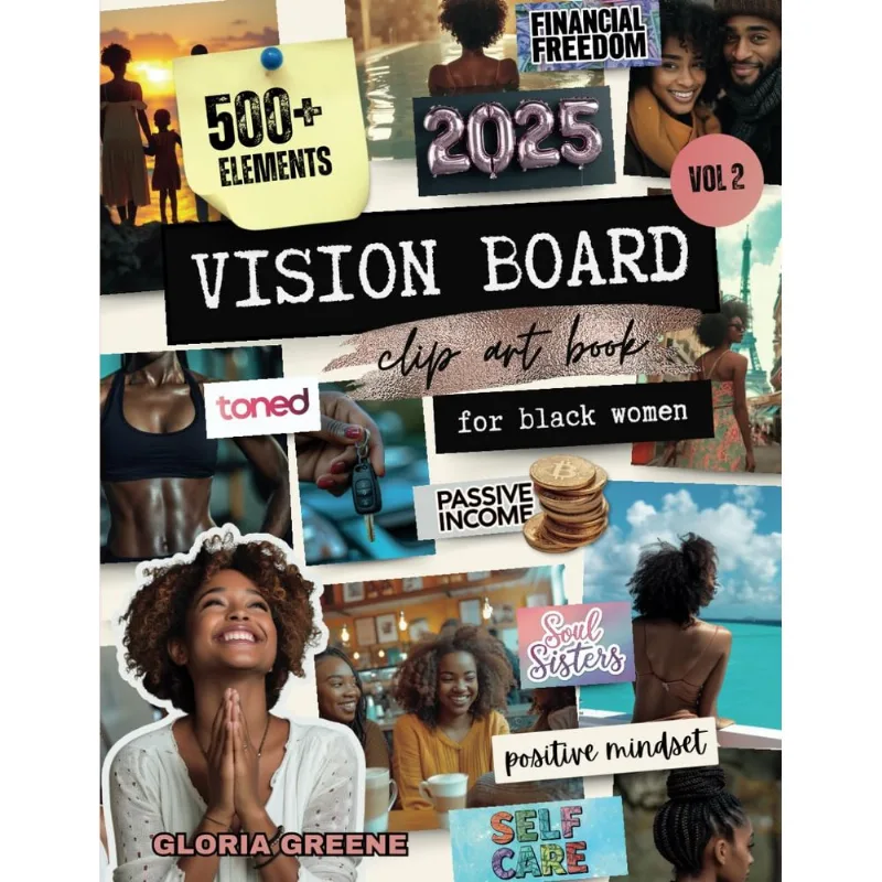 Livro De Clip-arts Vision Board Vol 2 Para Mulheres Negras (2025)