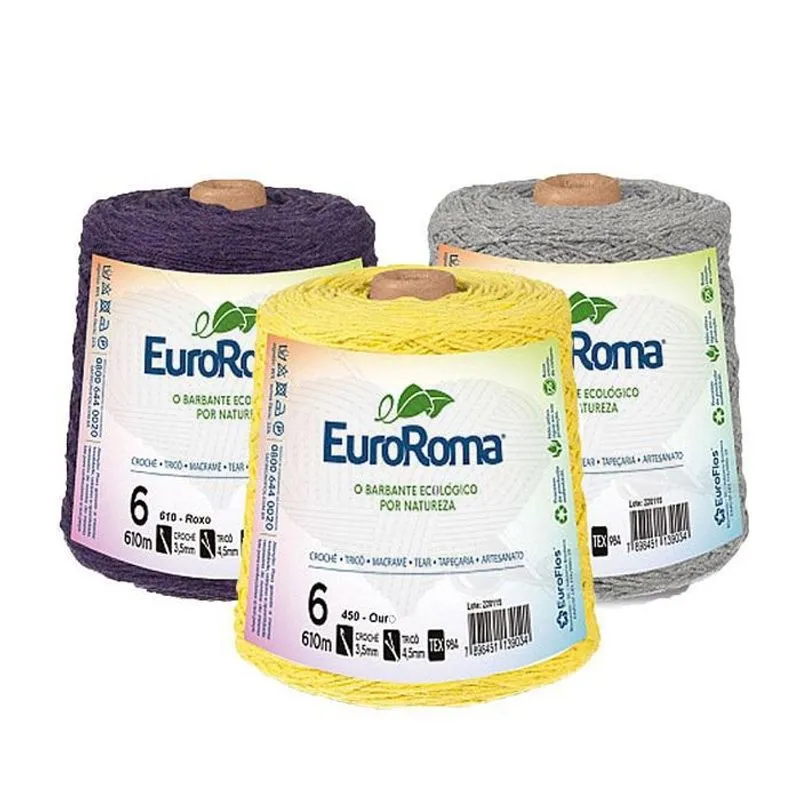 Kit 5 Barbantes Euroroma 600g N6 Cores Variadas
