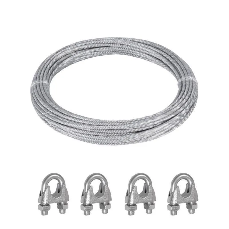 Kit Varal Para Casa Com Cabo De Aço 1,75mm 20m + 4 Clips