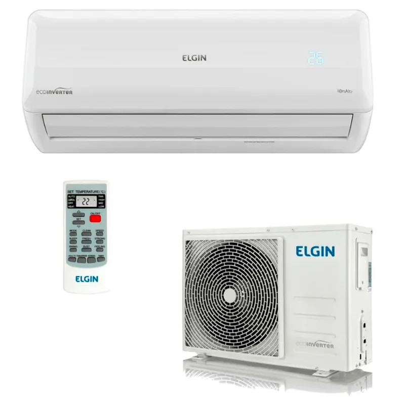 Ar Condicionado Split Elgin Hi-Wall Eco Inverter Int+Ext 24.000BTUs Quente/Frio Branco 220V