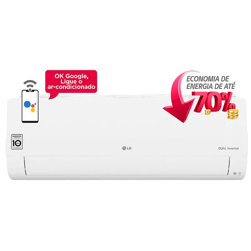 Ar Condicionado LG Split DUAL Inverter Voice 12.000BTUs Frio Branco 110V