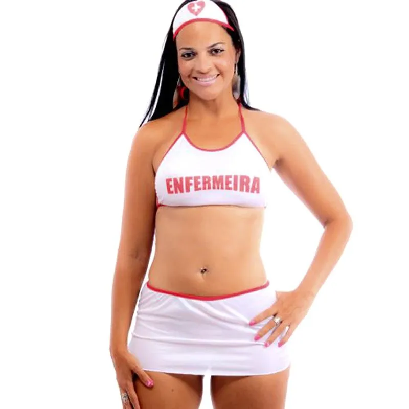 Fantasia Enfermeira Top e Sainha Sexy