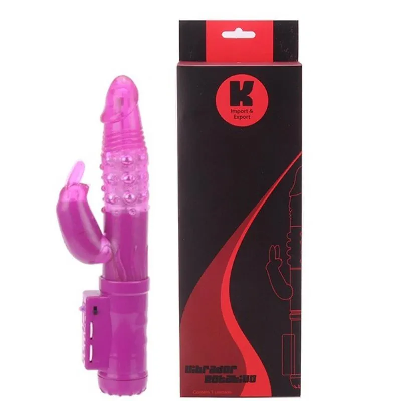 Vibrador Rotativo com Rabbit Lilás K Import & Export- Miess