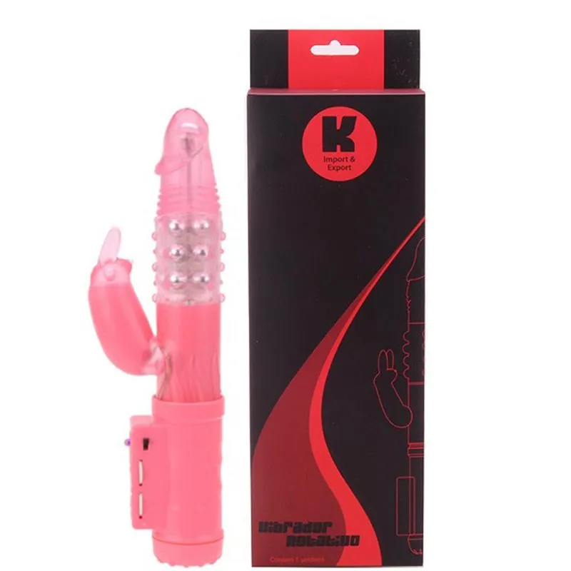Vibrador Rotativo com Rabbit Rosa K Import & Export- Miess