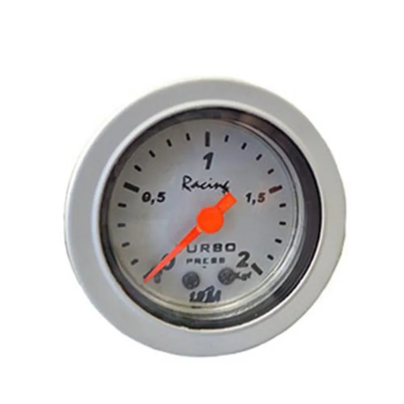 12M04079 Manômetro De Pressão Do Turbo 52Mm Universal Fundo E Aro De Alumínio Escala De 0 A 2 Kgf