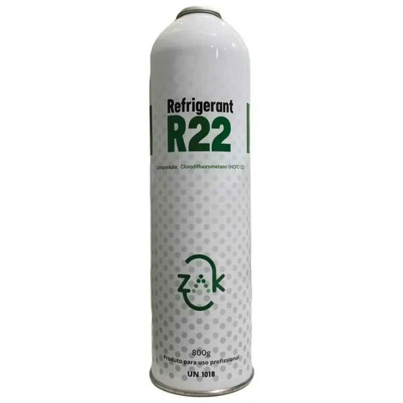 Gás Fluído Refrigerante R22 ZAK 800g para Uso Profissional em Ar Condicionado