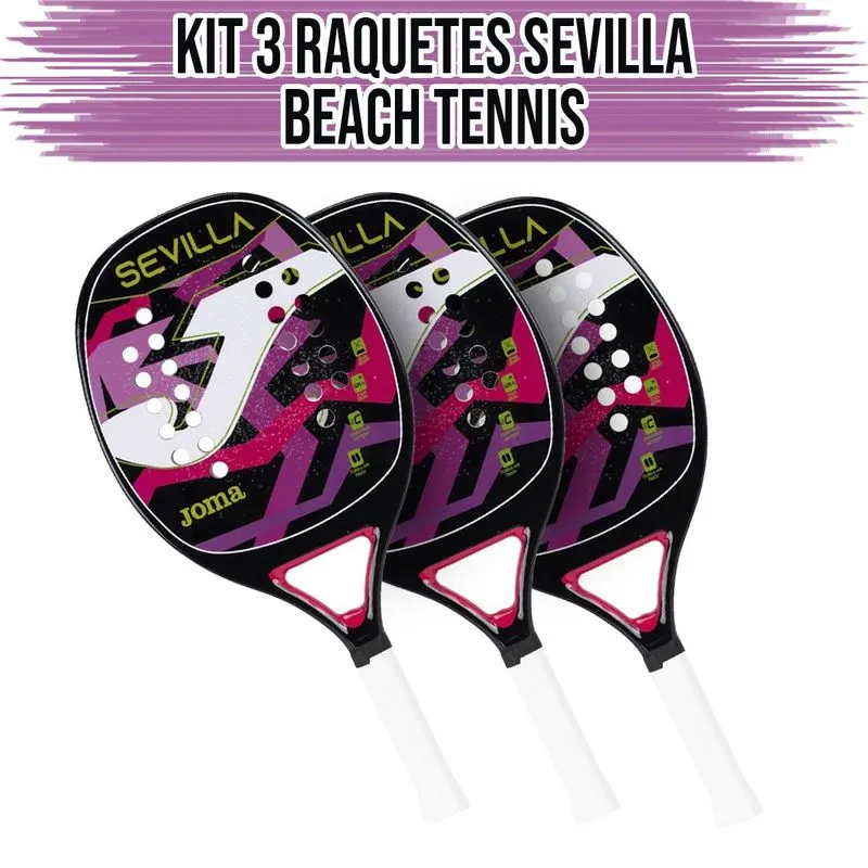 Kit 03 Raquete Beach Tennis Sevilla - Joma