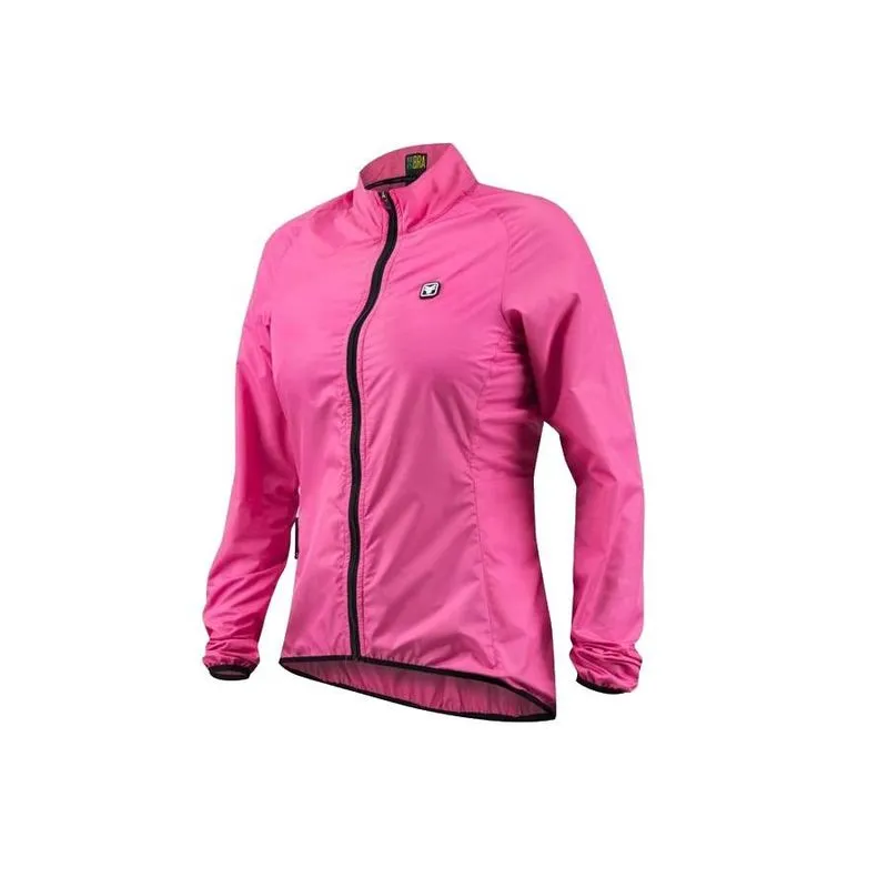 Jaqueta corta vento ciclismo feminina Free Force Sport GG / Rosa