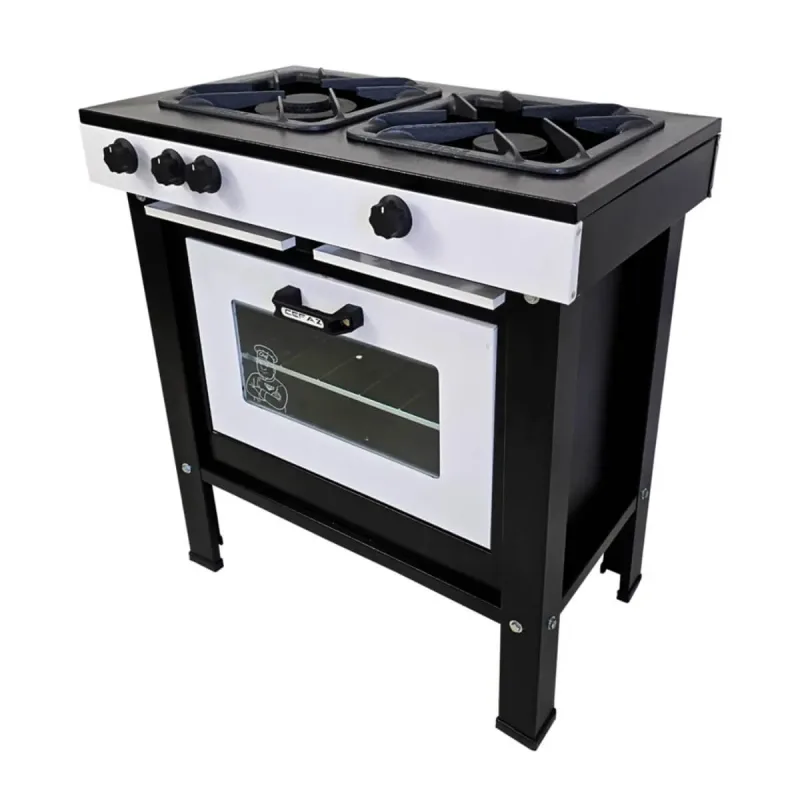 Fogão Industrial 4 Bocas 2 Simples e 2 Duplas Baixa Pressão 30x30 Chef Branco - Cefaz