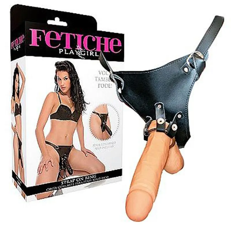 Strap On Ring - cinta com anel para pênis realístico Fetiche Play Girl - Miess