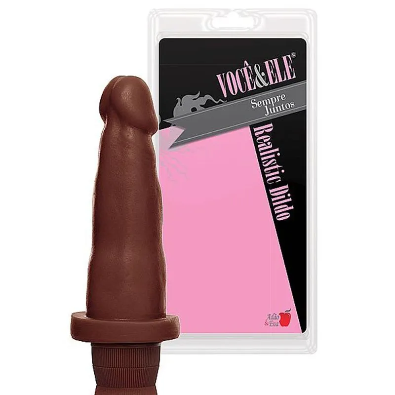 Prótese 6 com Vibro Marrom Adão e Eva - Miess