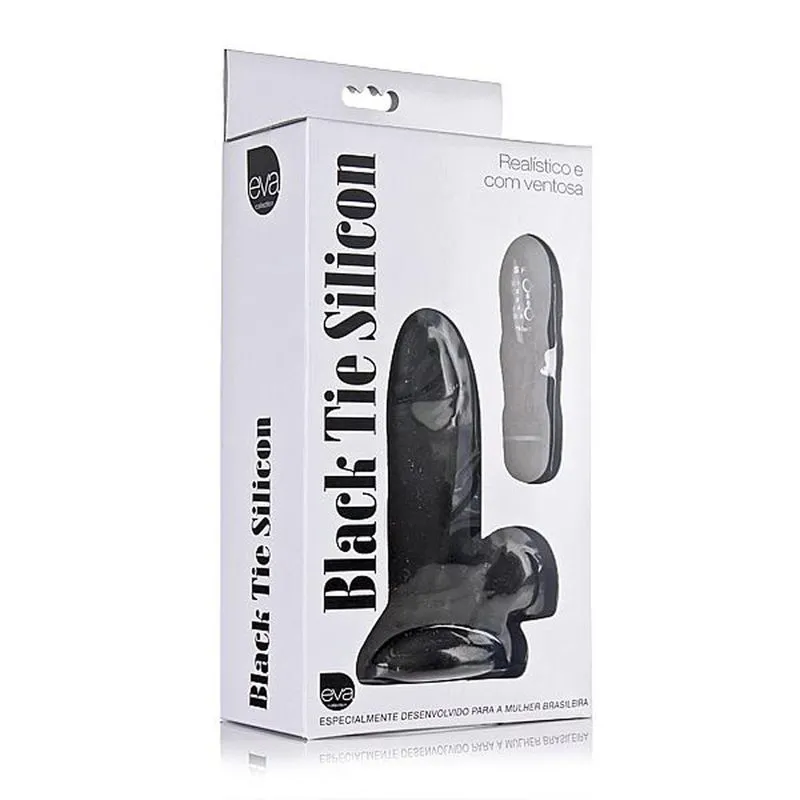 Vibrador Black Tie Silicon - Realístico em Silicone - Eva Collection Adão e Eva - Miess