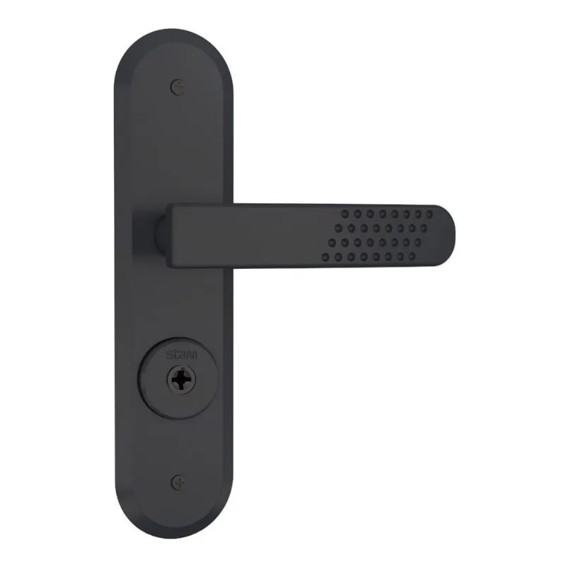 Fechadura Externa 1800/21 Tetra Espelho Preto Fosco Stam