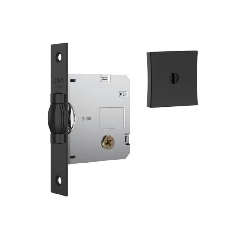 Fechadura 1005 Trinco Rolete Tetra Externa Black Fosco Stam