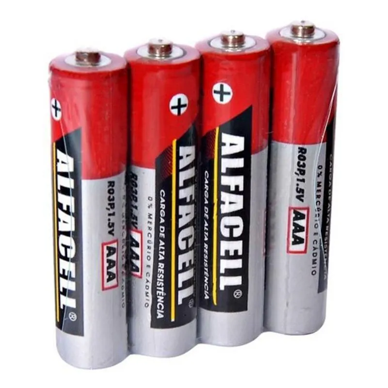 Pilha Aaa R6p 1.5v Alfacell Com 4 Unidades (r03p/4sg)