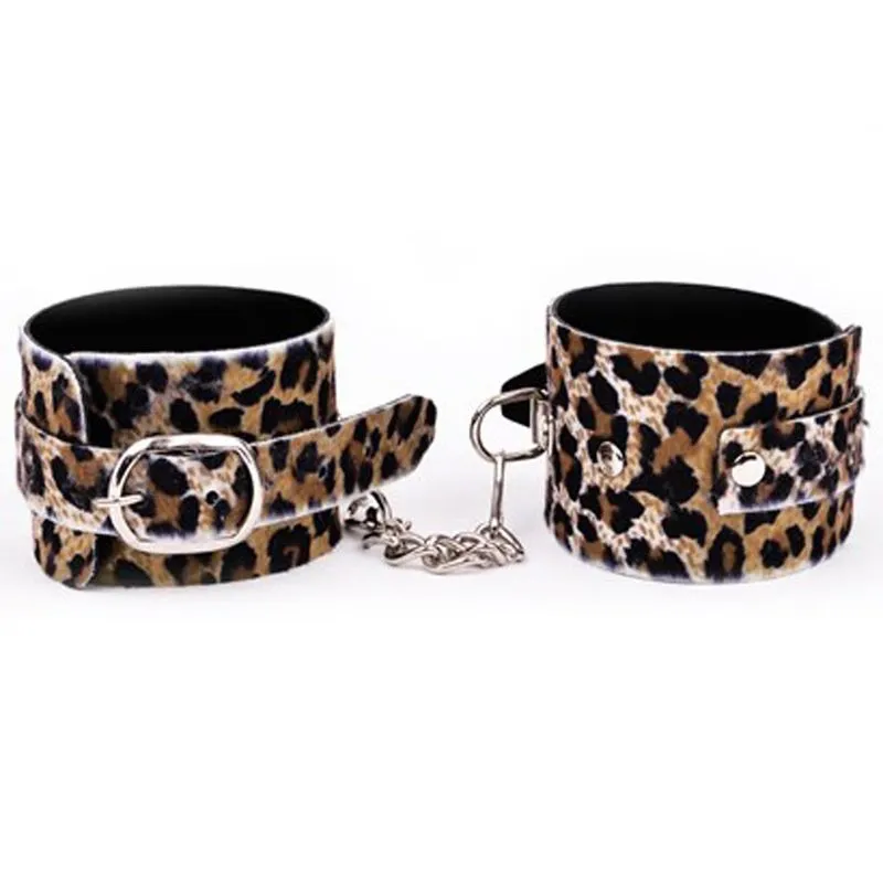 Bracelete Algema com Corrente Estampado em Onça Dominatrixxx